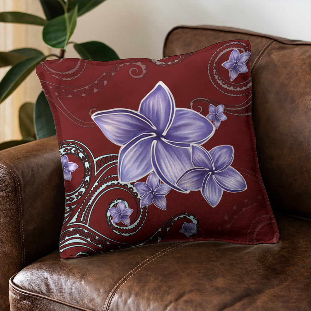 Hawaii Pillow Cover Plumeria Violet Polynesia Red
