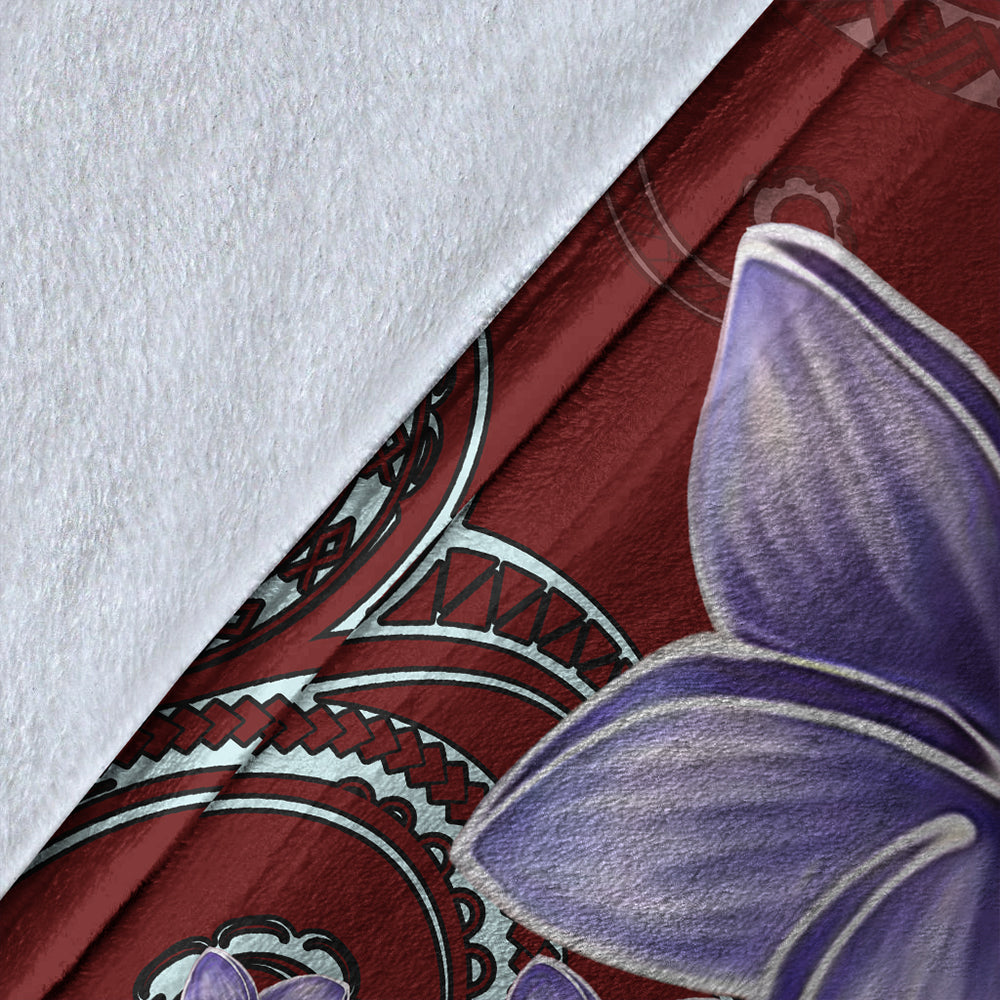Hawaii Premium Blanket Plumeria Violet Polynesia Red