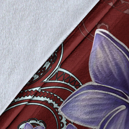 Hawaii Premium Blanket Plumeria Violet Polynesia Red