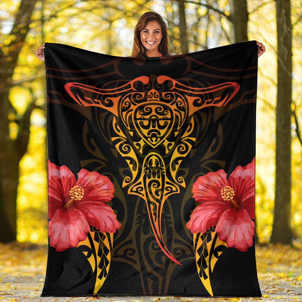 Hawaii Premium Blanket Polynesian Hibiscus Animal