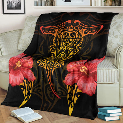 Hawaii Premium Blanket Polynesian Hibiscus Animal