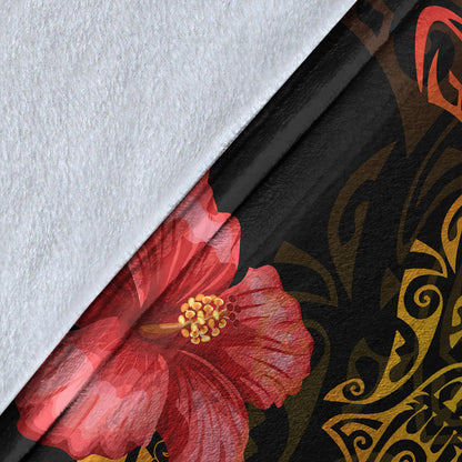 Hawaii Premium Blanket Polynesian Hibiscus Animal