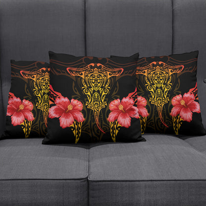 Hawaii Pillow Cover Polynesian Hibiscus Animal