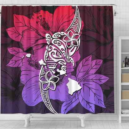 Hawaii Shower Curtain Polynesian Hibiscus Sweat