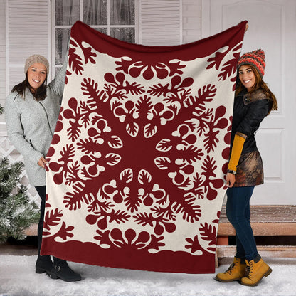 Hawaii Premium Blanket Quilt Tradition Red