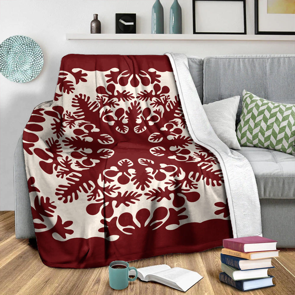 Hawaii Premium Blanket Quilt Tradition Red