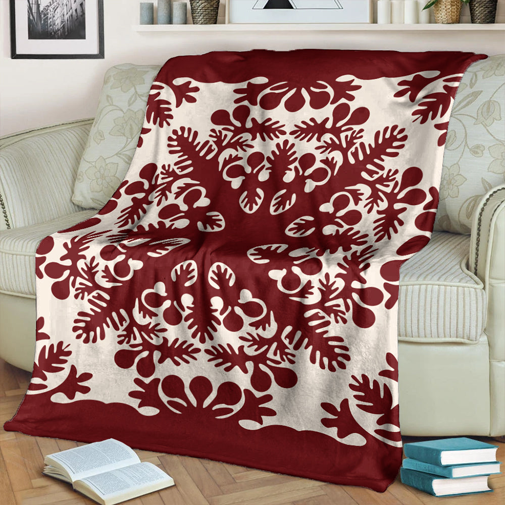 Hawaii Premium Blanket Quilt Tradition Red