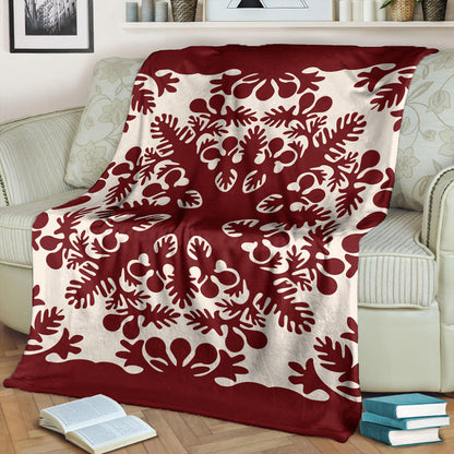 Hawaii Premium Blanket Quilt Tradition Red