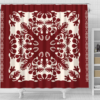 Hawaii Shower Curtain Quilt Tradition Red