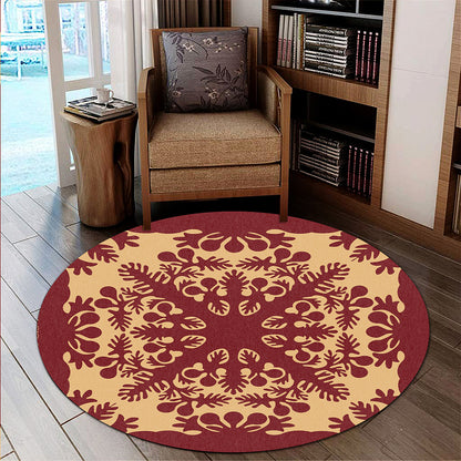 Hawaii Round Rug Quilt Vintage Palm