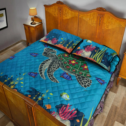 Hawaii Quilt Bed Set Sea Cartoon