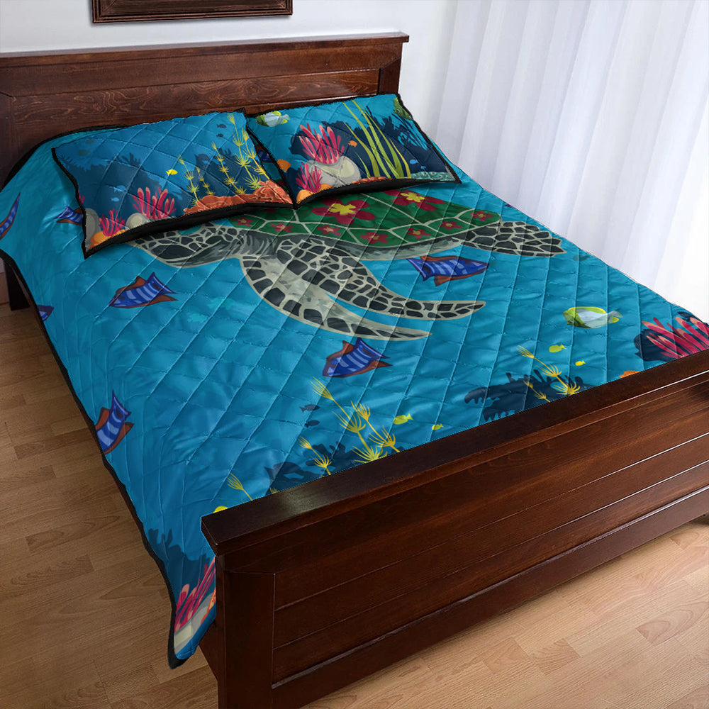 Hawaii Quilt Bed Set Sea Cartoon