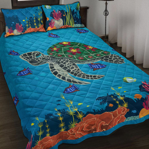 Hawaii Quilt Bed Set Sea Cartoon