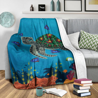 Hawaii Premium Blanket Sea Cartoon