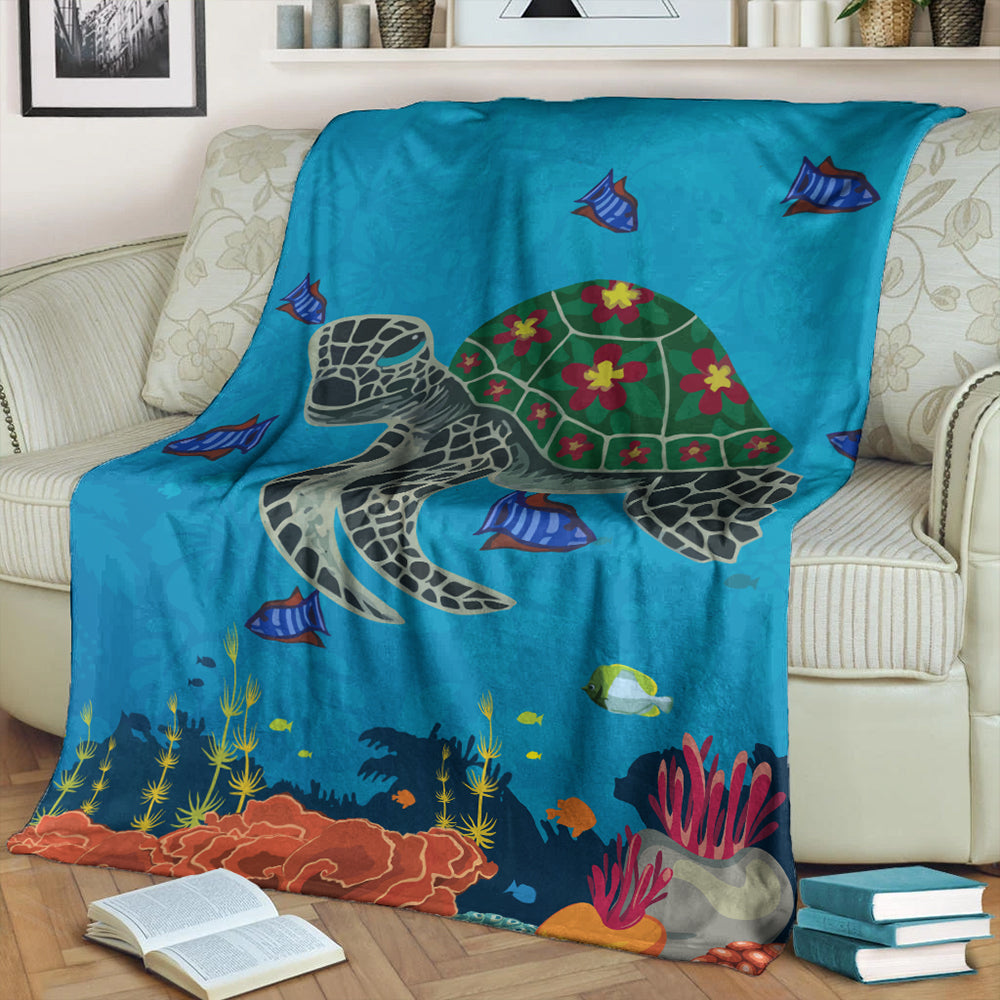 Hawaii Premium Blanket Sea Cartoon