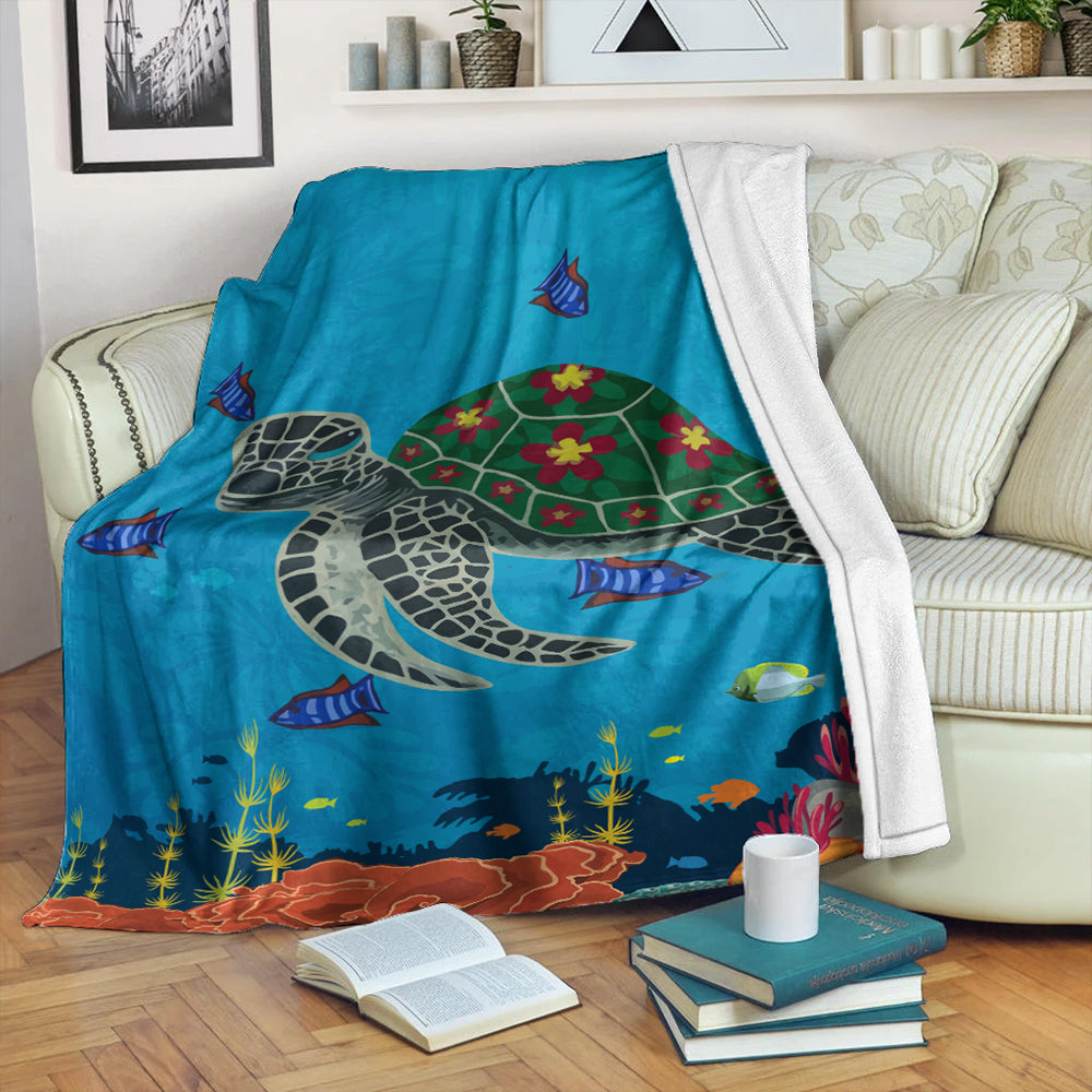 Hawaii Premium Blanket Sea Cartoon