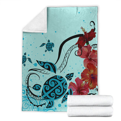 Hawaii Premium Blanket Sea Turtle Hibiscus