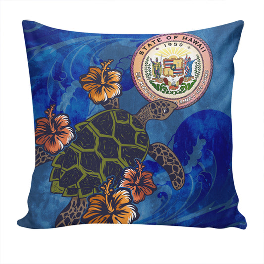 Hawaii Pillow Cover Seal Hibiscus Ocean Pin Light Turtle Sea