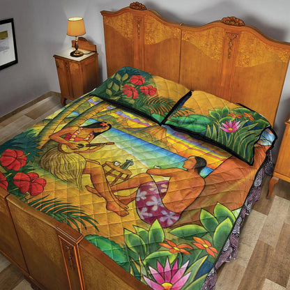 Hawaii Quilt Bed Set Sing A Song On A Beach