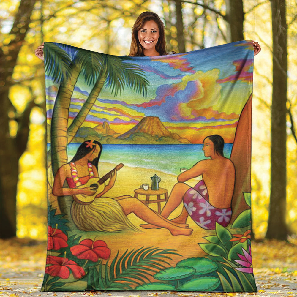 Hawaii Premium Blanket Sing A Song On A Beach