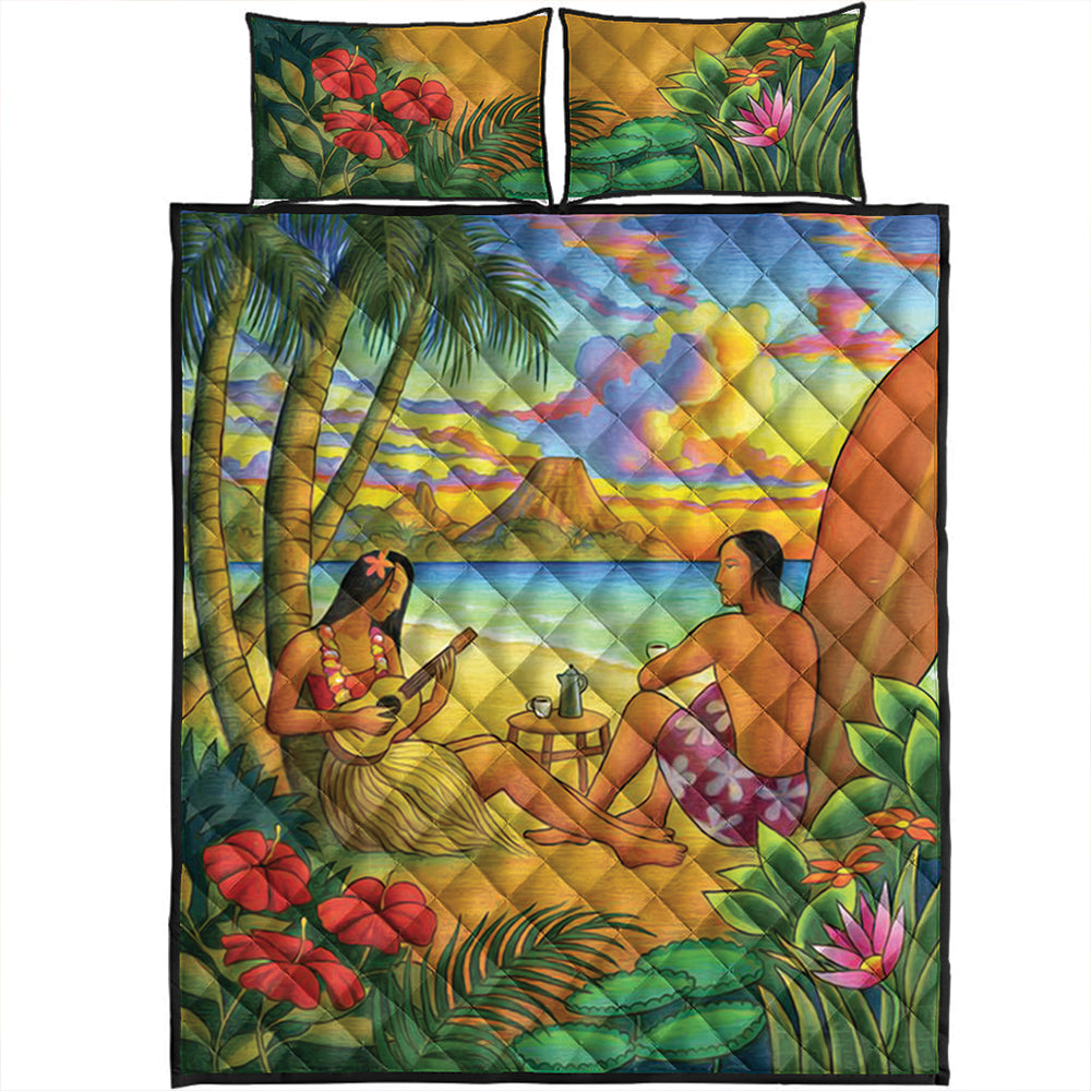 Hawaii Quilt Bed Set Sing A Song On A Beach