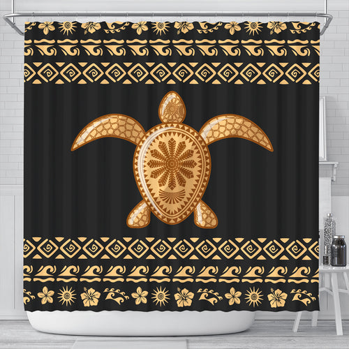 Hawaii Shower Curtain Traditional Turtle Pattern