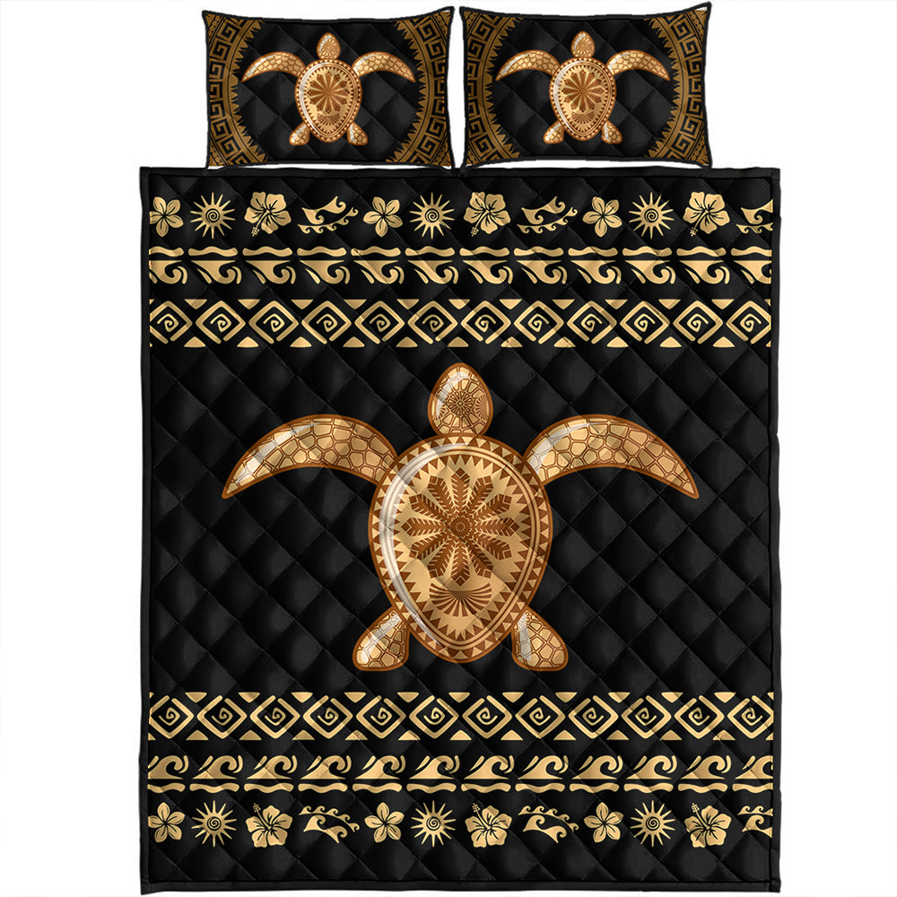 Hawaii Quilt Bed Set Traditional Turtle Pattern