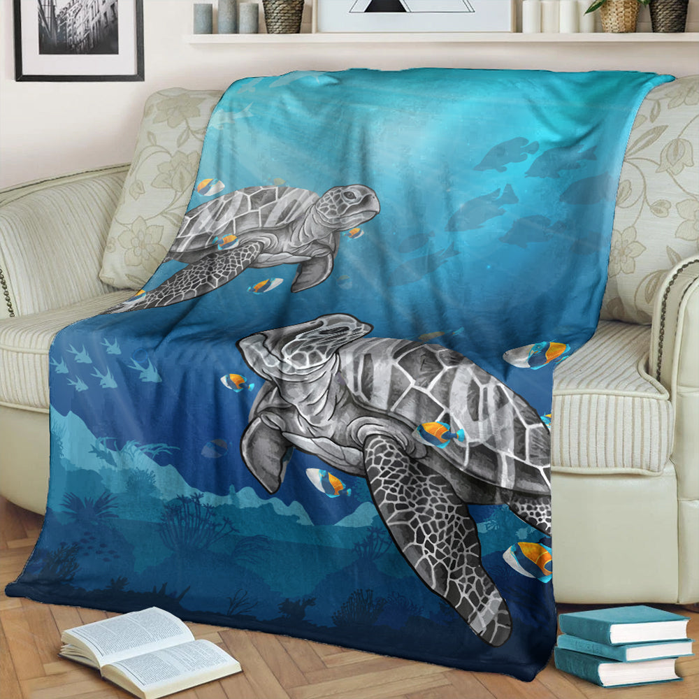 Hawaii Premium Blanket Turtle And Humuhumunukunukuapua'a New