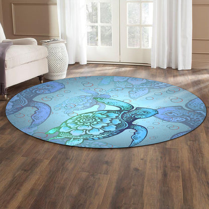 Hawaii Round Rug Turtle Beauty