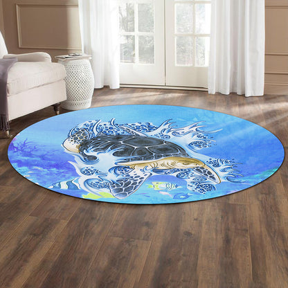 Hawaii Round Rug Turtle Cool