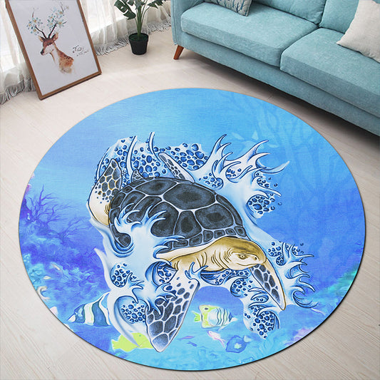Hawaii Round Rug Turtle Cool