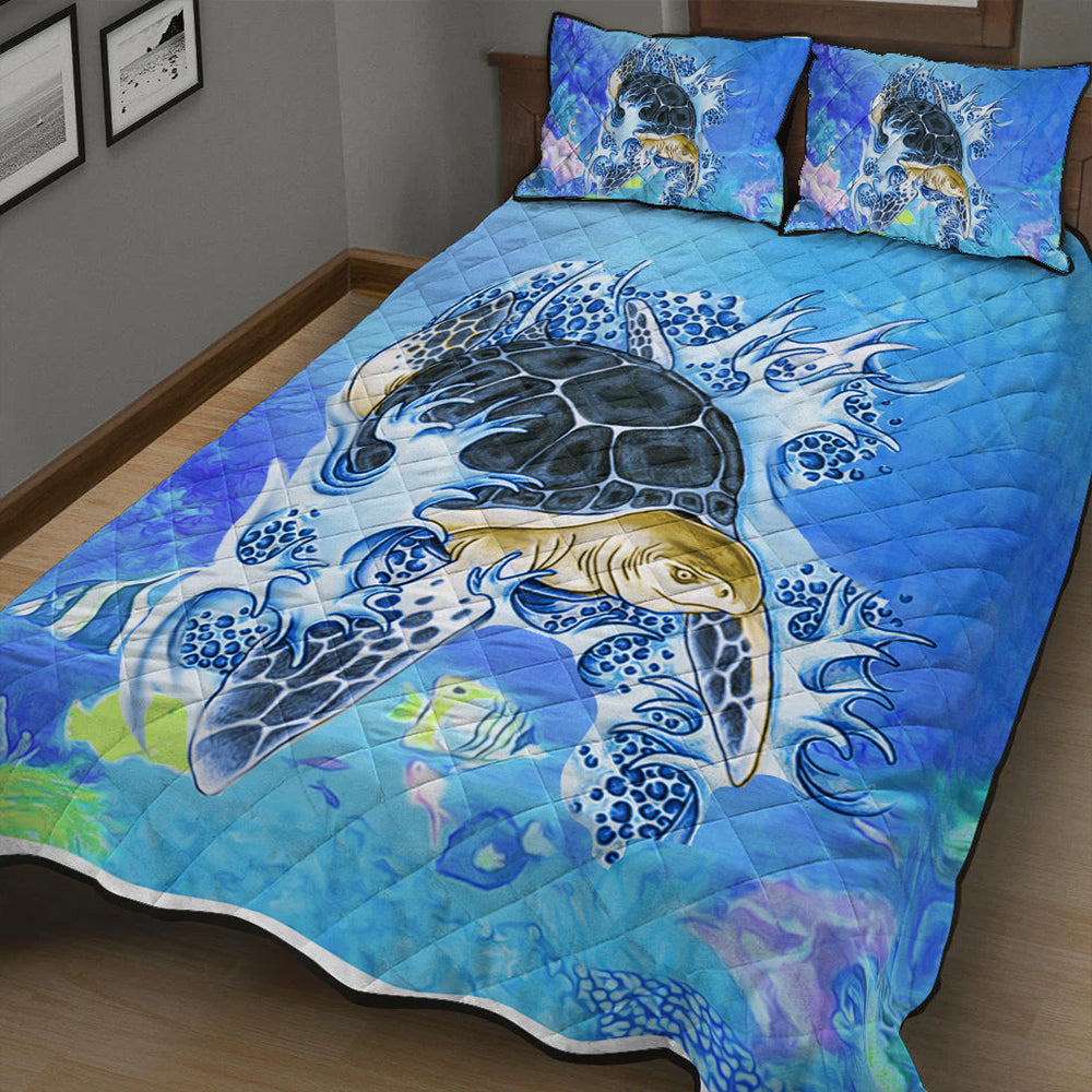 Hawaii Quilt Bed Set Turtle Cool