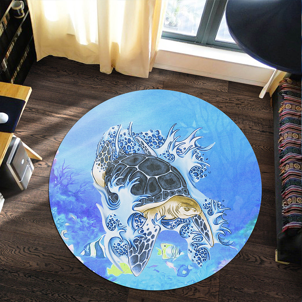 Hawaii Round Rug Turtle Cool