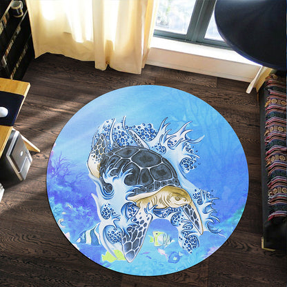 Hawaii Round Rug Turtle Cool