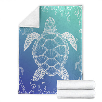 Hawaii Premium Blanket Turtle Gardiant Background