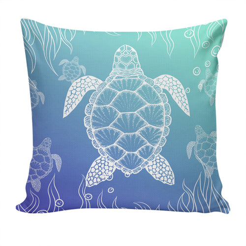 Hawaii Pillow Cover Turtle Gardiant Background