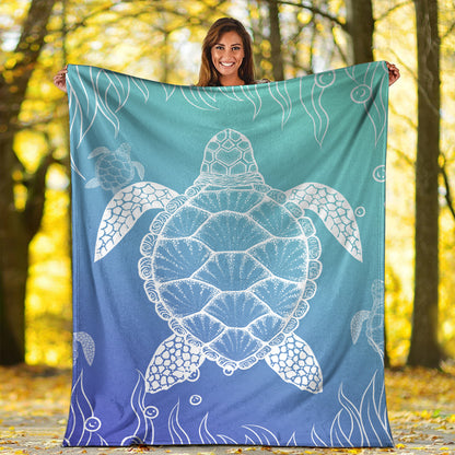 Hawaii Premium Blanket Turtle Gardiant Background