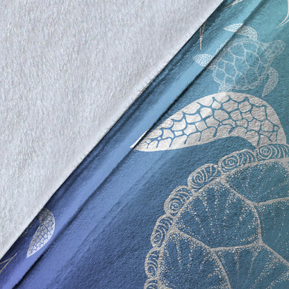 Hawaii Premium Blanket Turtle Gardiant Background