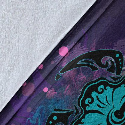 Hawaii Premium Blanket Turtle Hibiscus Galaxy Violet