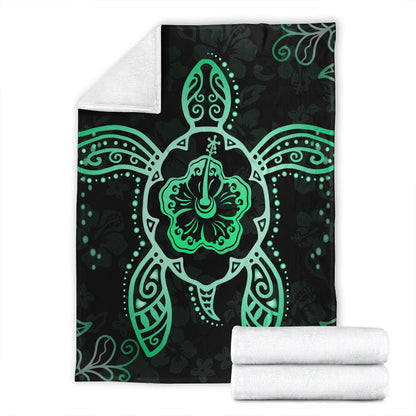 Hawaii Premium Blanket Turtle Hibiscus Green New
