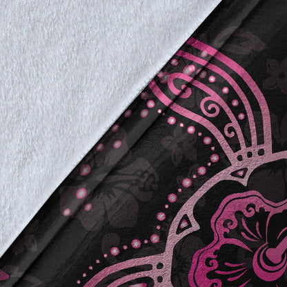 Hawaii Premium Blanket Turtle Hibiscus Pink