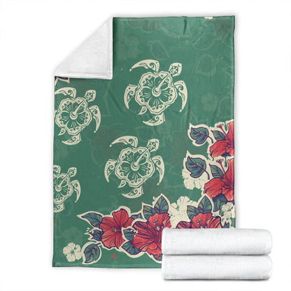 Hawaii Premium Blanket Turtle Hibiscus Summer