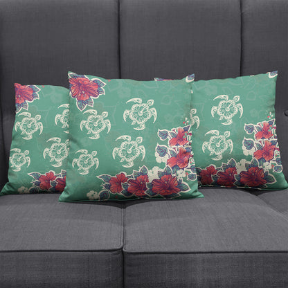 Hawaii Pillow Cover Turtle Hibiscus Summer