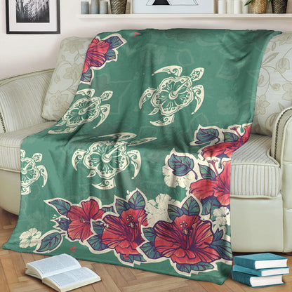 Hawaii Premium Blanket Turtle Hibiscus Summer
