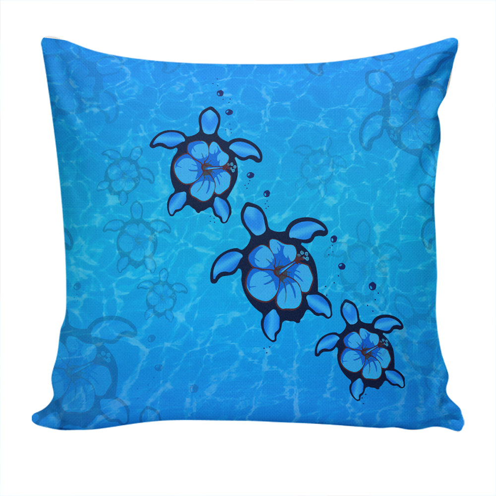 Hawaii Pillow Cover Turtle Hibiscus Swim In Sea