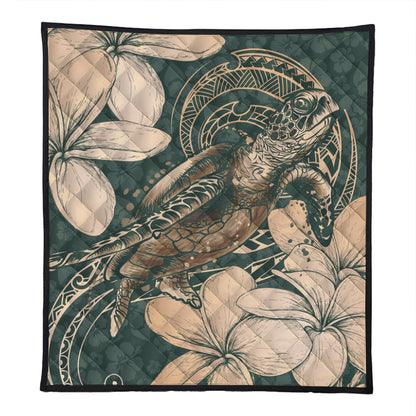 Hawaii Premium Quilt Turtle Map Plumeria Hibiscus Floral