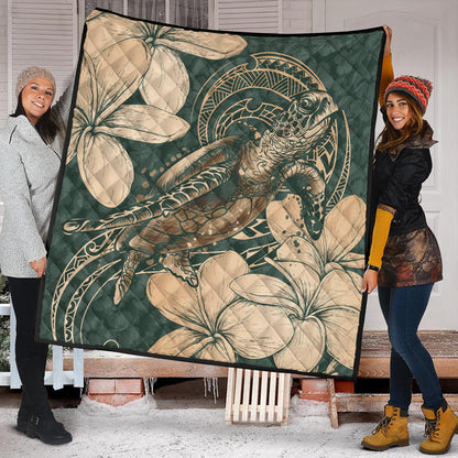 Hawaii Premium Quilt Turtle Map Plumeria Hibiscus Floral