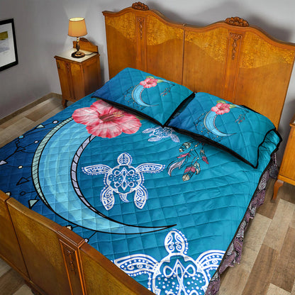 Hawaii Quilt Bed Set Turtle Moon Dream