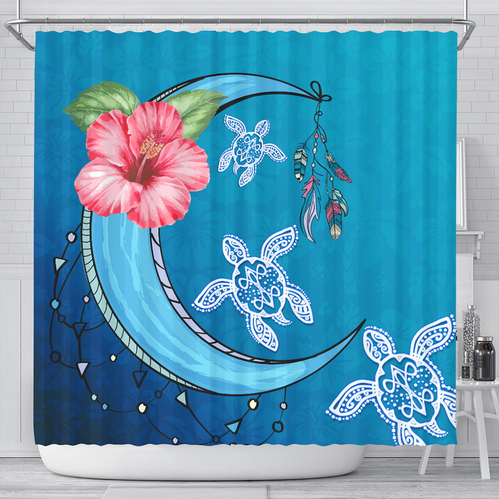 Hawaii Shower Curtain Turtle Moon Dream