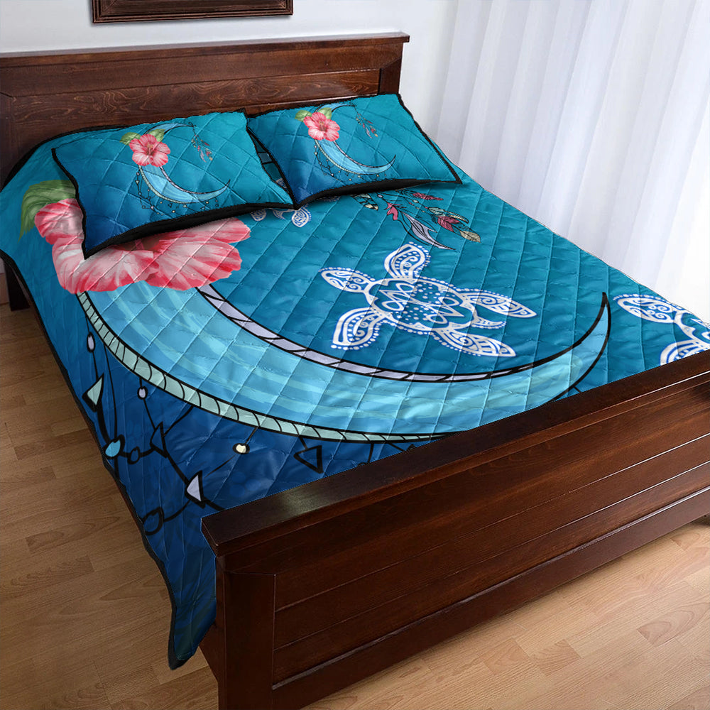 Hawaii Quilt Bed Set Turtle Moon Dream